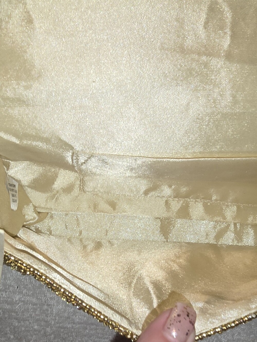 TJ Maxx Viral Autumn Pumpkin Spice Latte Beaded Handbag Gold Metallic  NWT - Picture 13 of 15